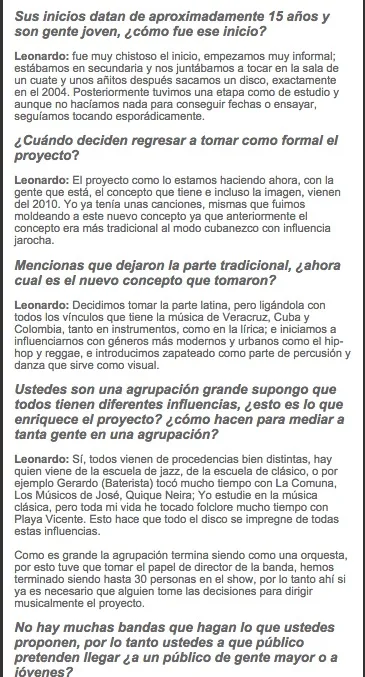 Son de Aqui press clipping Press Chilango Entrevista 3