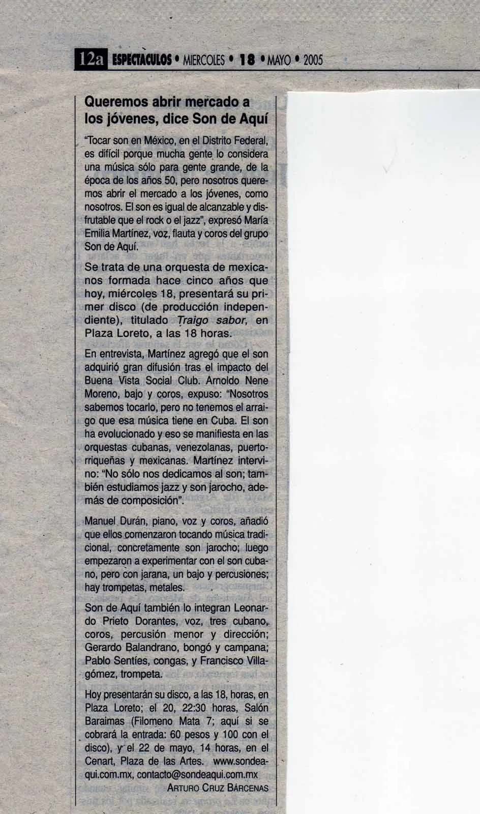 Son de Aqui press clipping Press Jornada